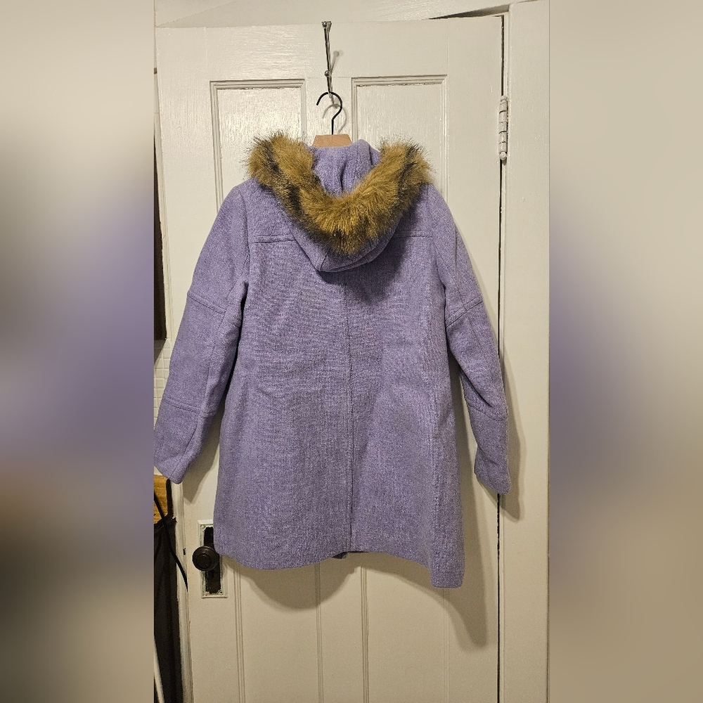 NWOT JCrew Chateau Parka Italian Stadium Cloth Wool Coat Sz 8 HTHR FRNCH PURPLE - Picture 3 of 11